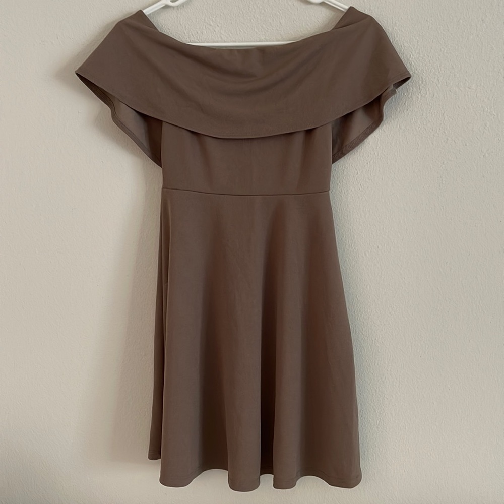 Gray off the shoulder dress